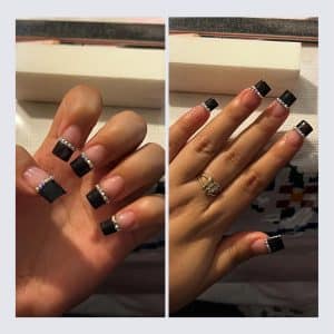 Black straight French tips