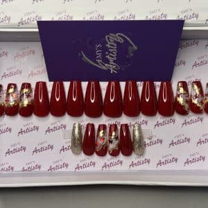 Maroon x gold with butterflies