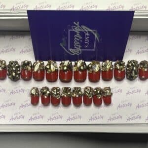 Gold Crystal Tips (Red base)