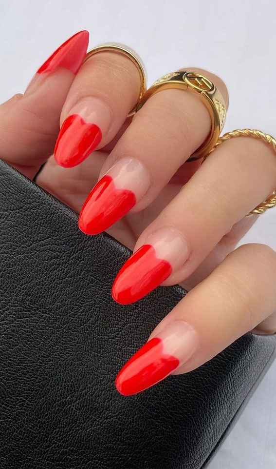 Classic Red Heart Nail Designs
