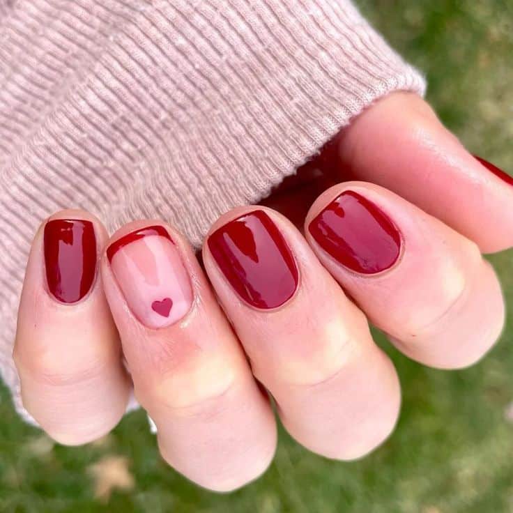 Heart Nail Designs with Accent Nails