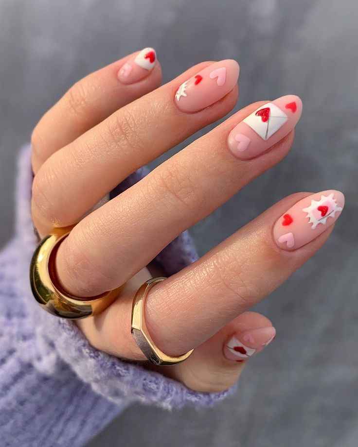 Love Letter Nails with Heart Nail Designs
