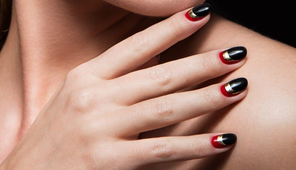 Simple Red and Black Nail Designs