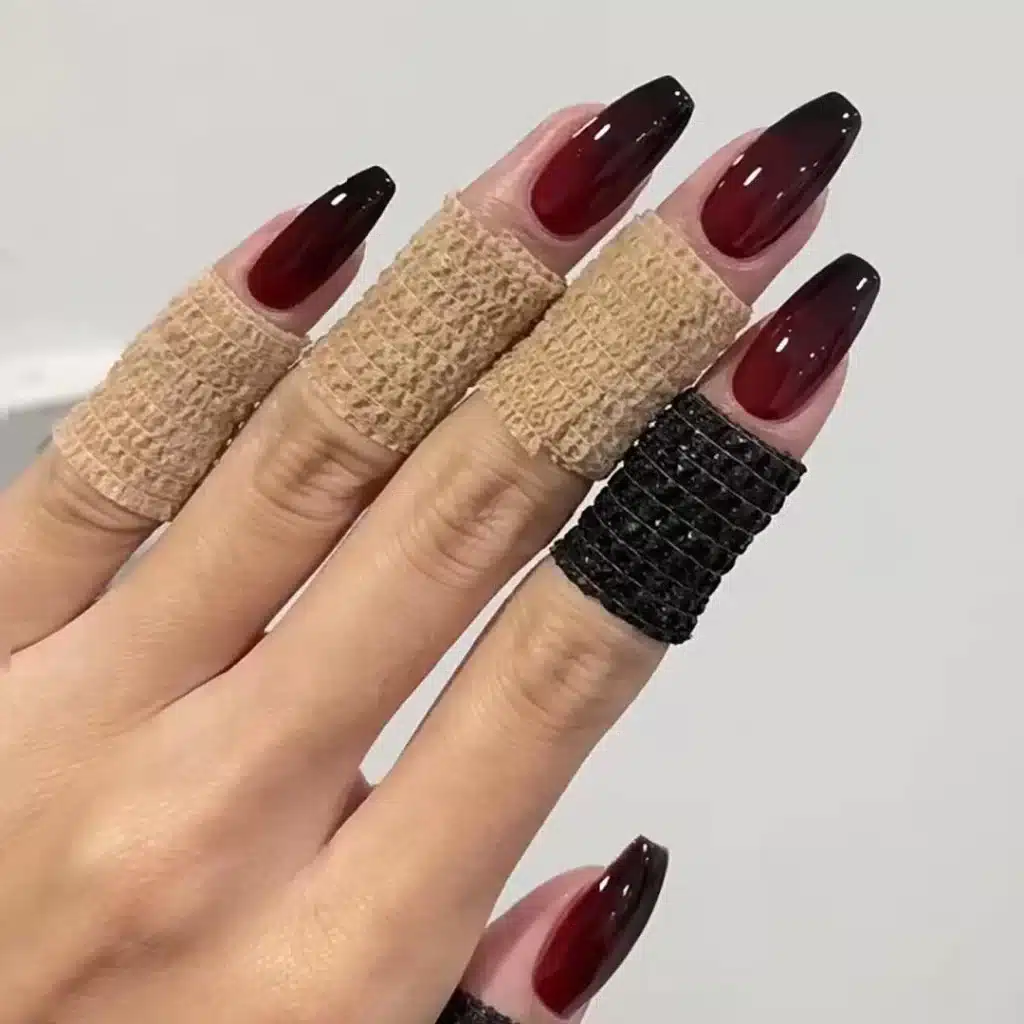 Short Coffin Nail Designs: Red Tips Galore