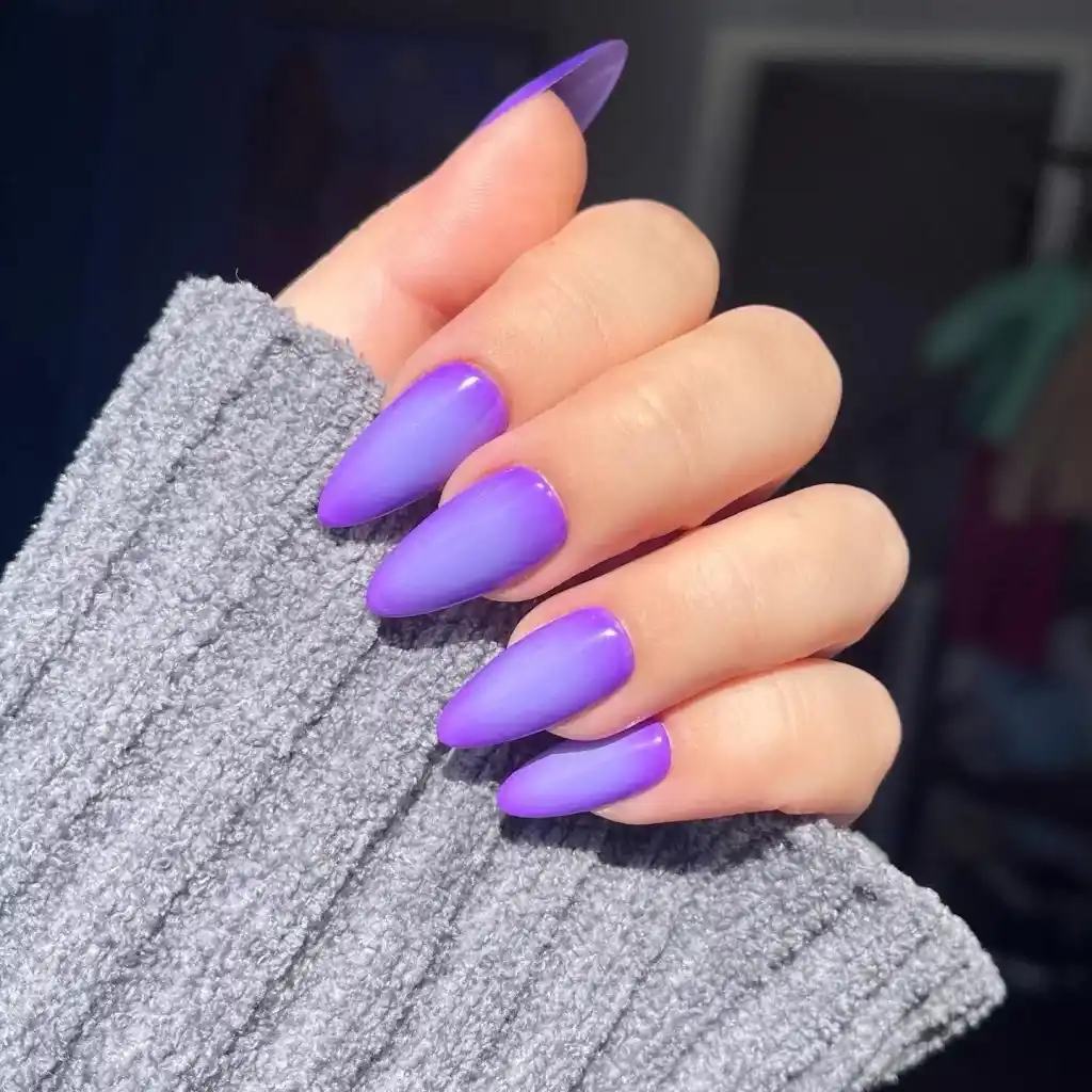 Coffin Purple Nail Designs: Aura Nails