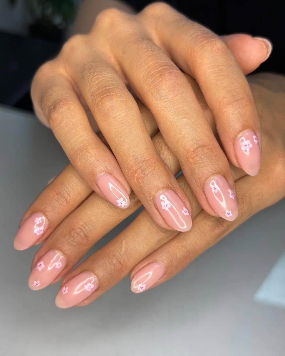 subtle petals on nails subtle petals on nails