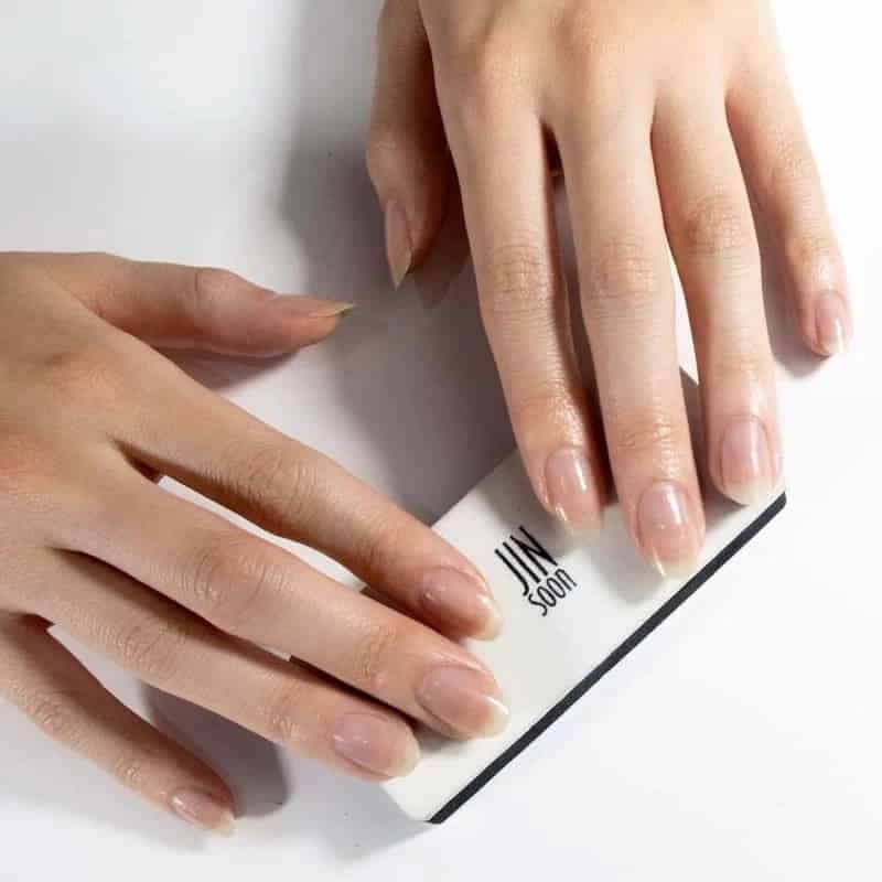 A top view display of smooth hand nails