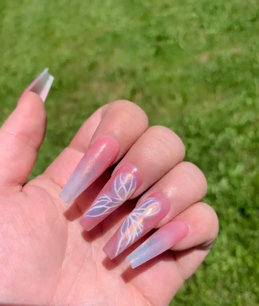 pink and lavender fairy wings long nail designs x pink and lavender fairy wings long nail designs x