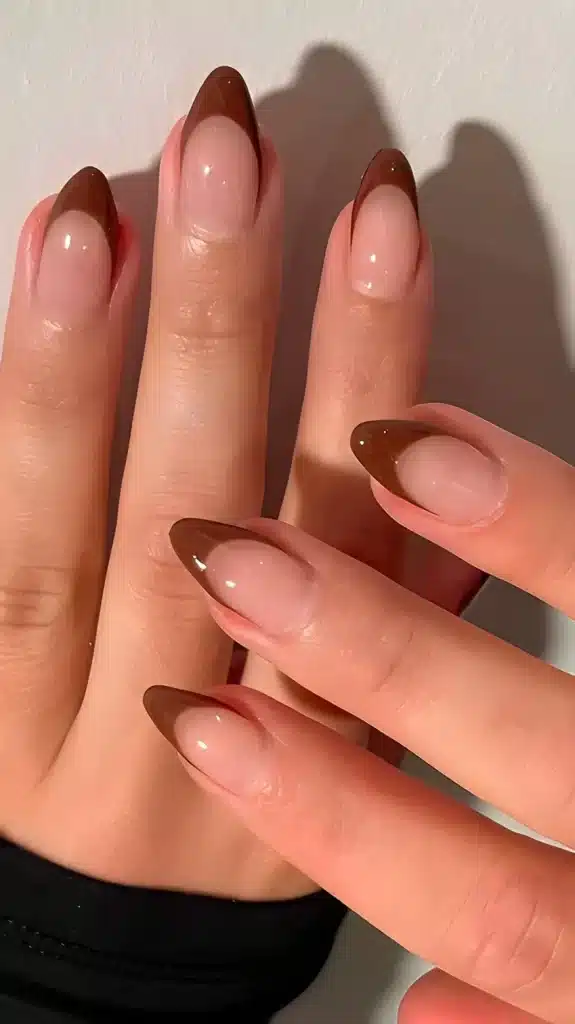 simple nails with brown tips x simple nails with brown tips x