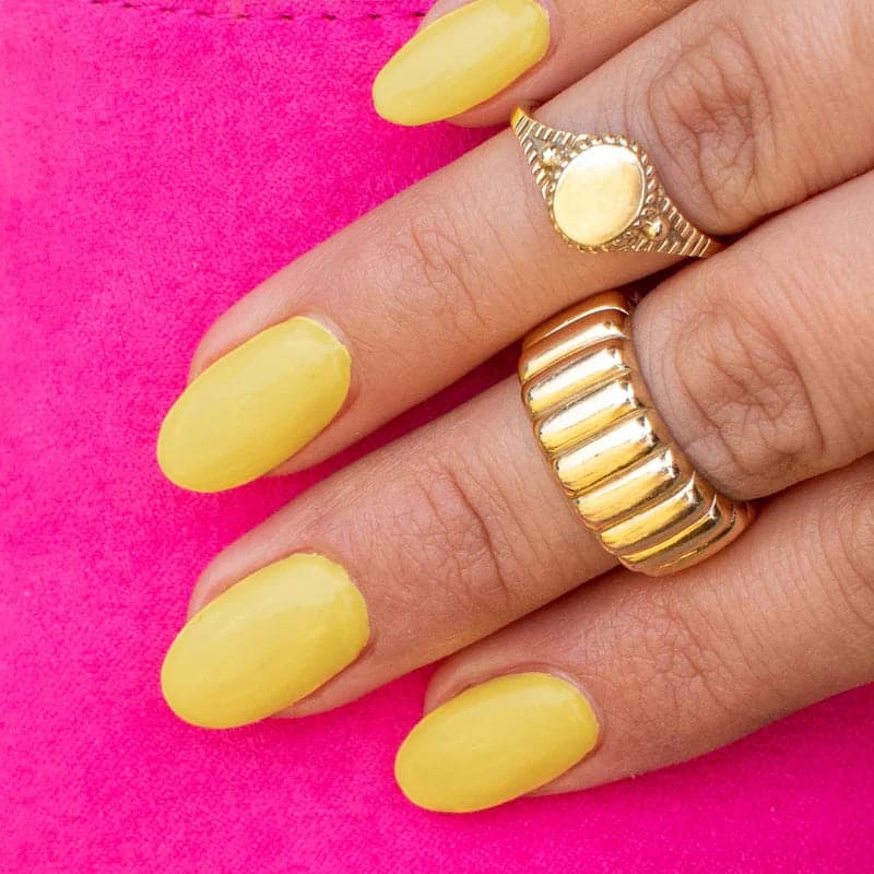 vibrant yellow nail dips