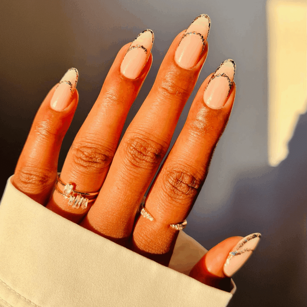 A view of negative black and white nails A view of negative black and white nails