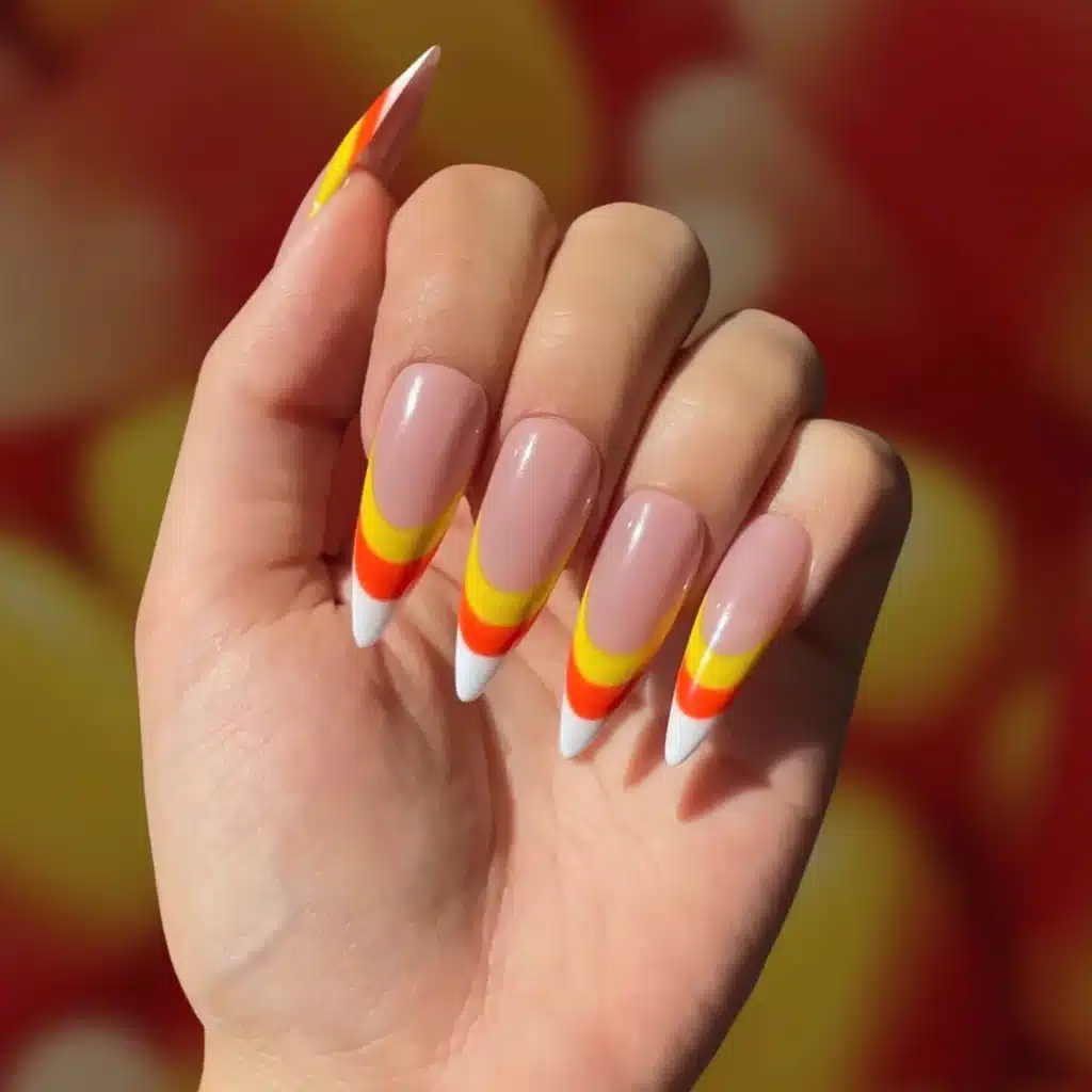 candy corn nails for halloween look candy corn nails for halloween look