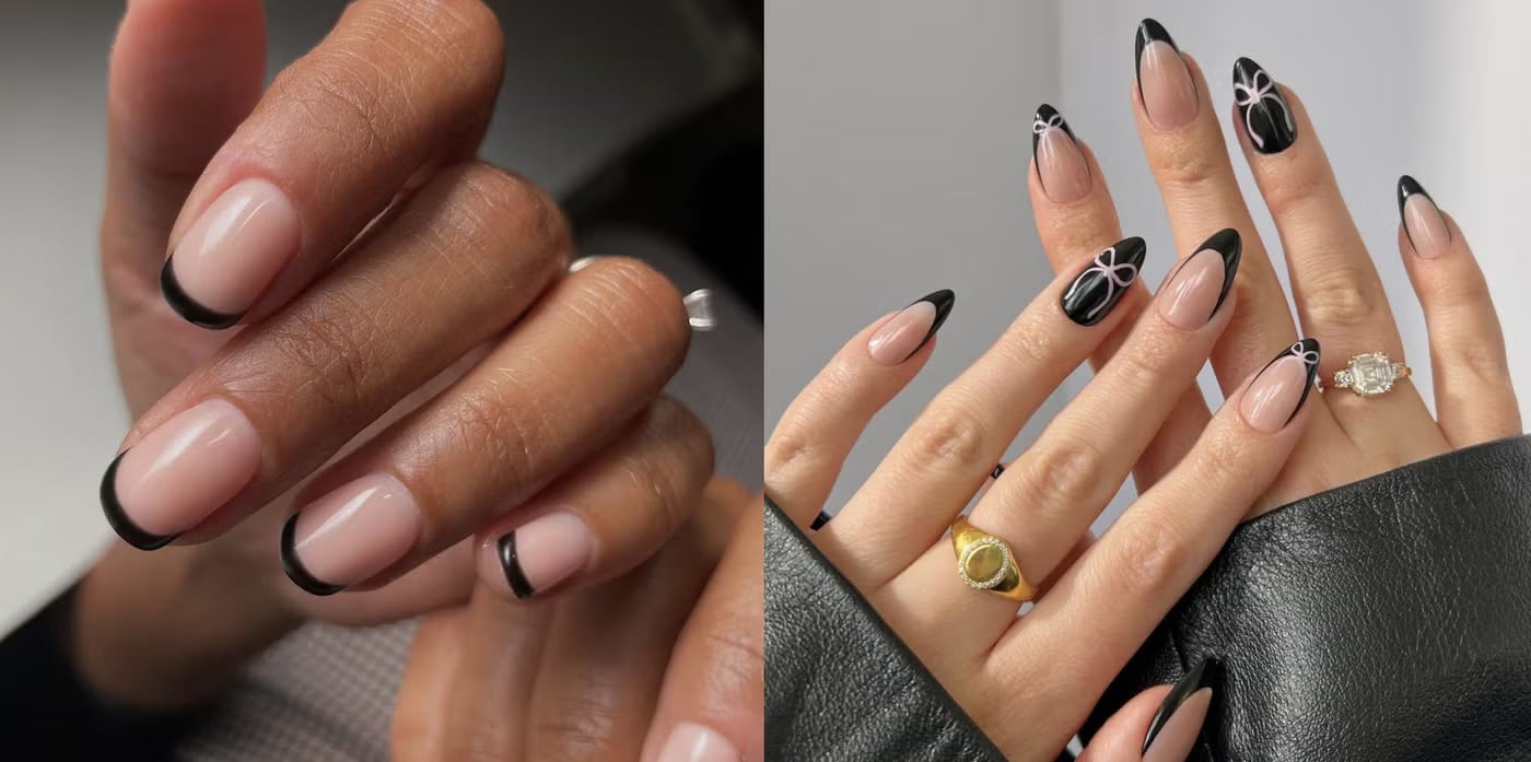 black tip nails
