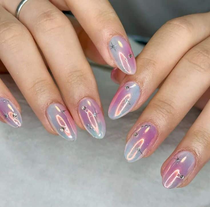 A view of chrome nails