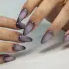 A view of purple aura nails