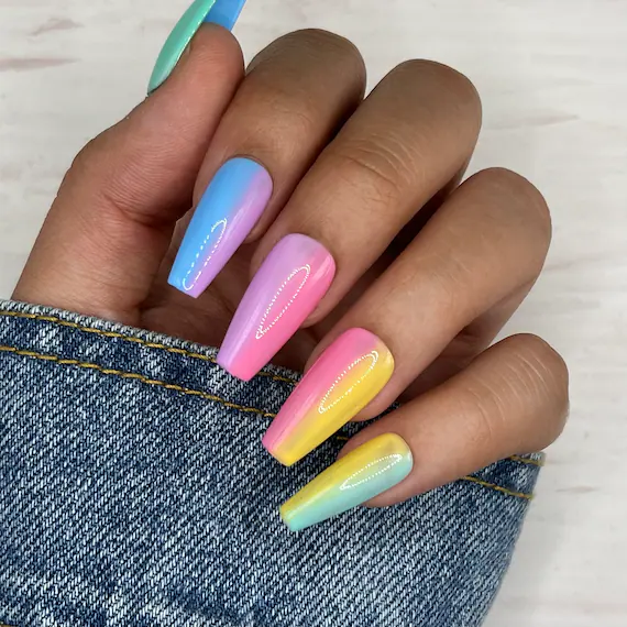 A view of gradient nails A view of gradient nails