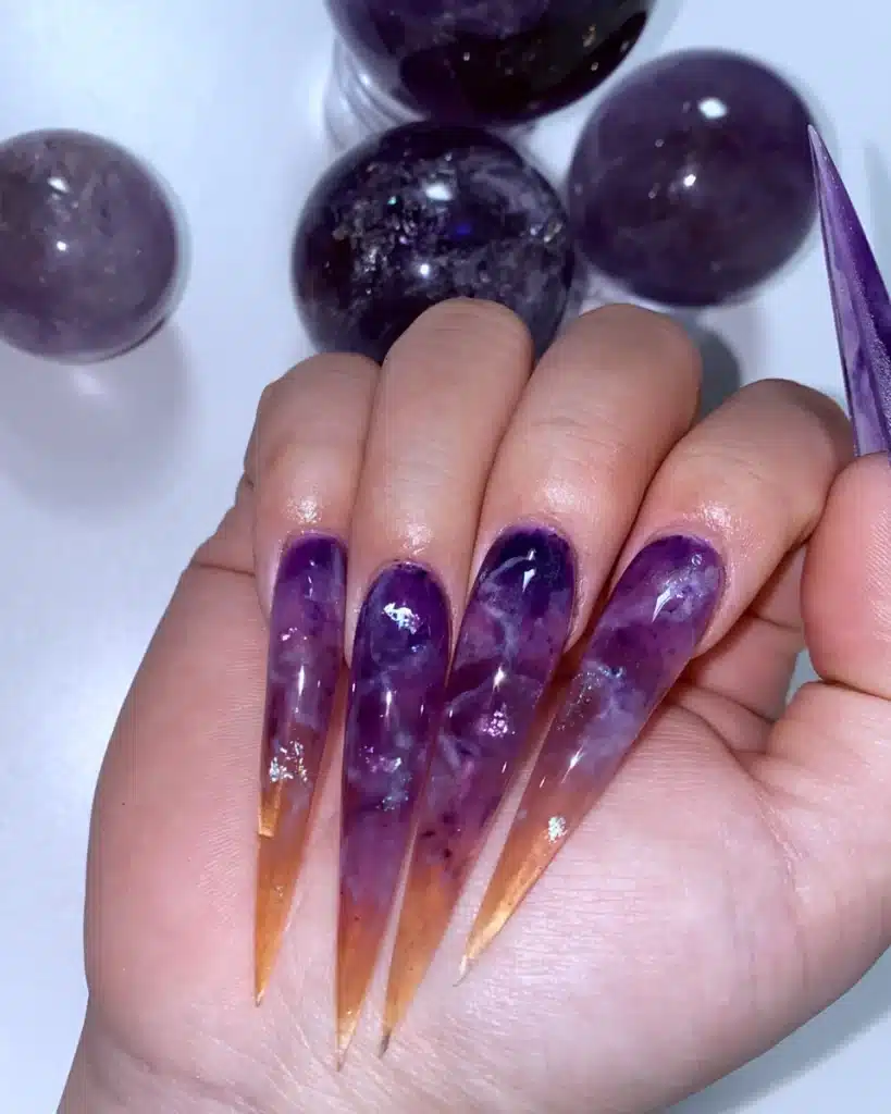 IMG x x Classic Gemstones Ametrine Purple Nails