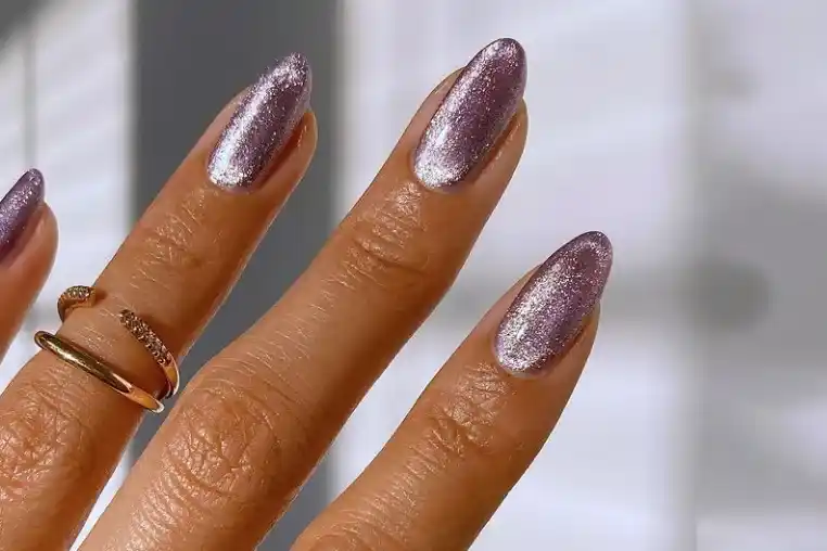 VELEVT NAILS overglowedit SF zon Purple Crushed Velvety Gel Nails