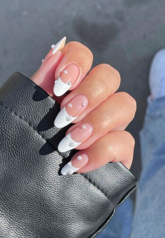 White Nails Designs with French Tips White Nails Designs with French Tips