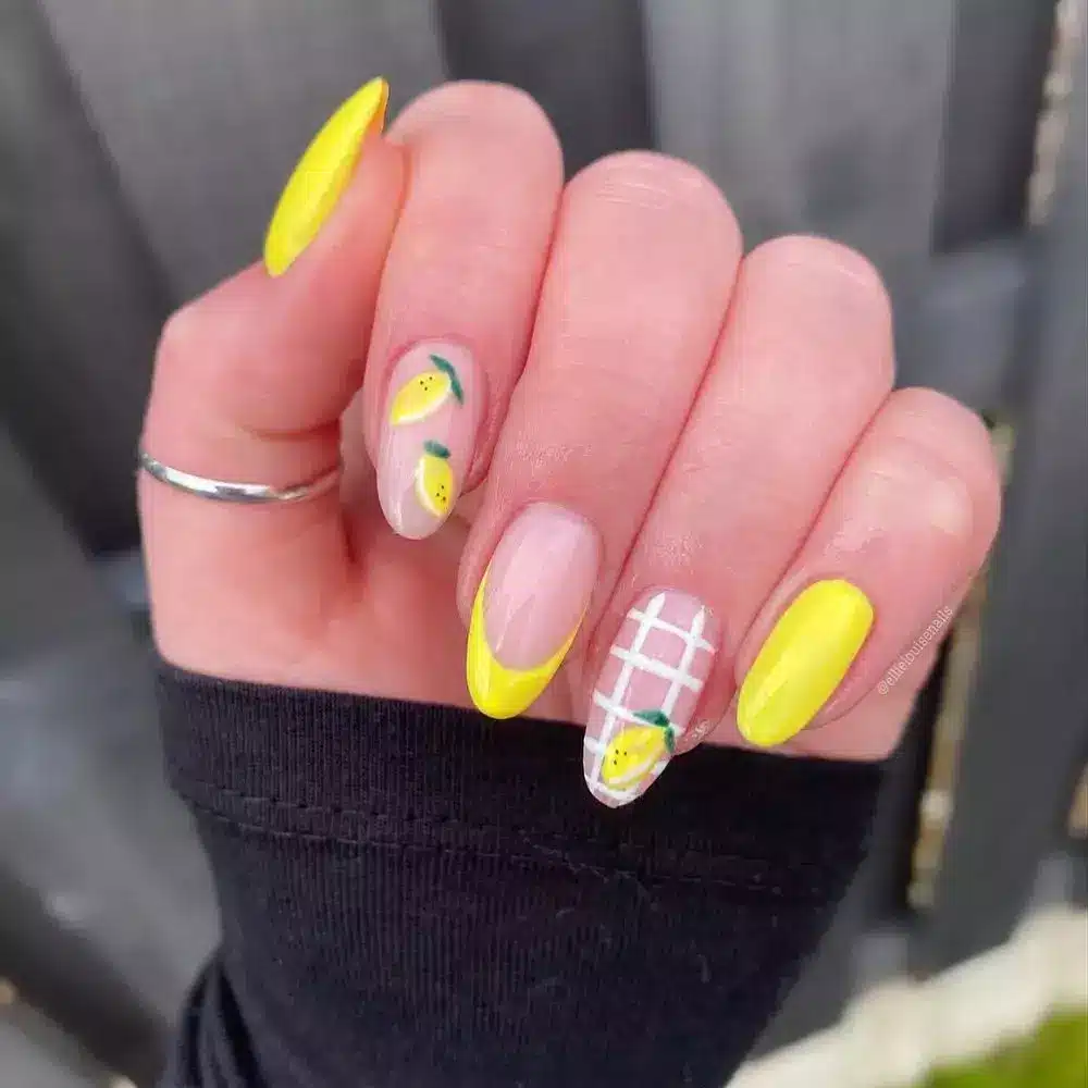 A view of abstact yellow nails A view of abstact yellow nails
