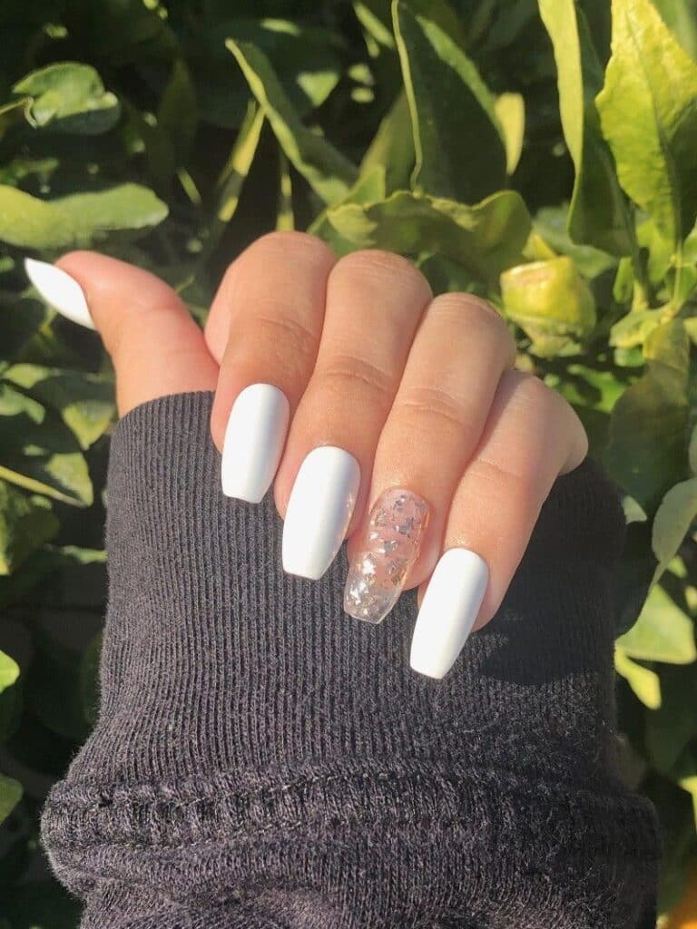 coffin nails with white and golden nail art x coffin nails with white and golden nail art x