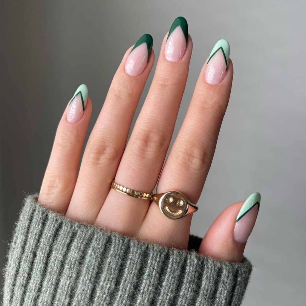 emerald and mint green nail tips rings x emerald and mint green nail tips rings x