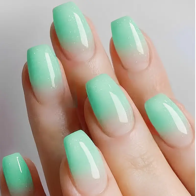 glossy green nails glossy green nails