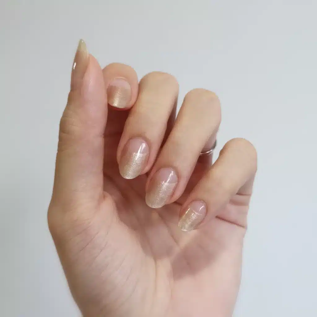 half moon designs in golden color on clear nails x half moon designs in golden color on clear nails x