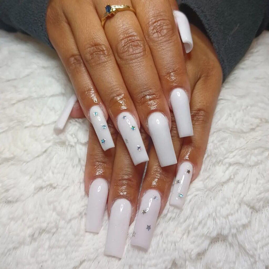 long white nails with beads x long white nails with beads x