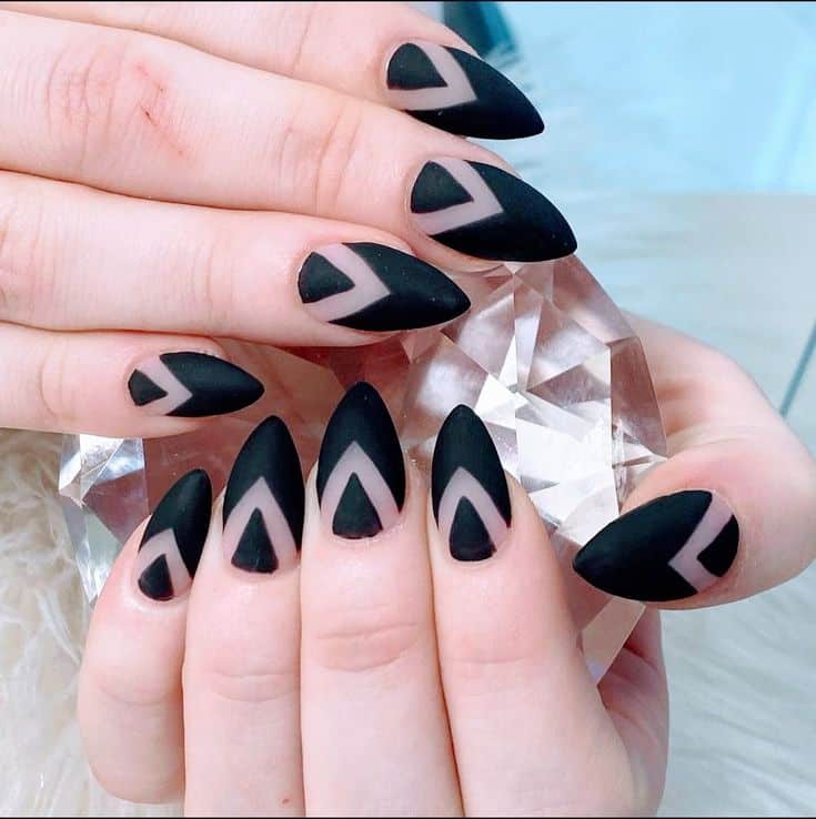 negative space on long nails negative space on long nails