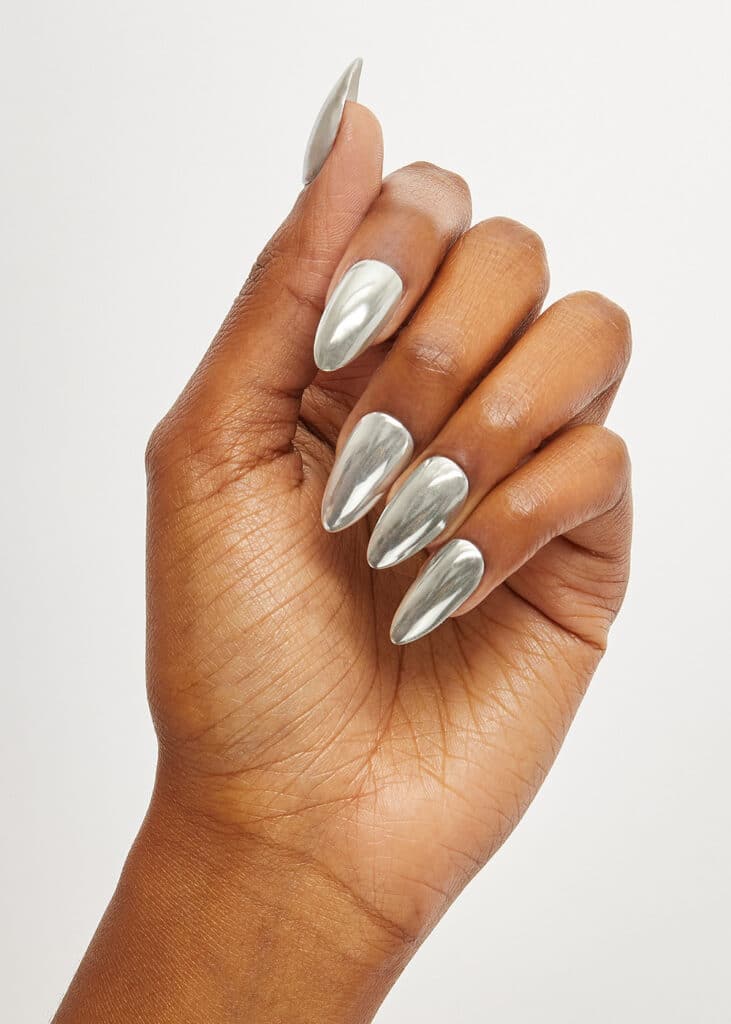 silver mirror chrome nails x silver mirror chrome nails x
