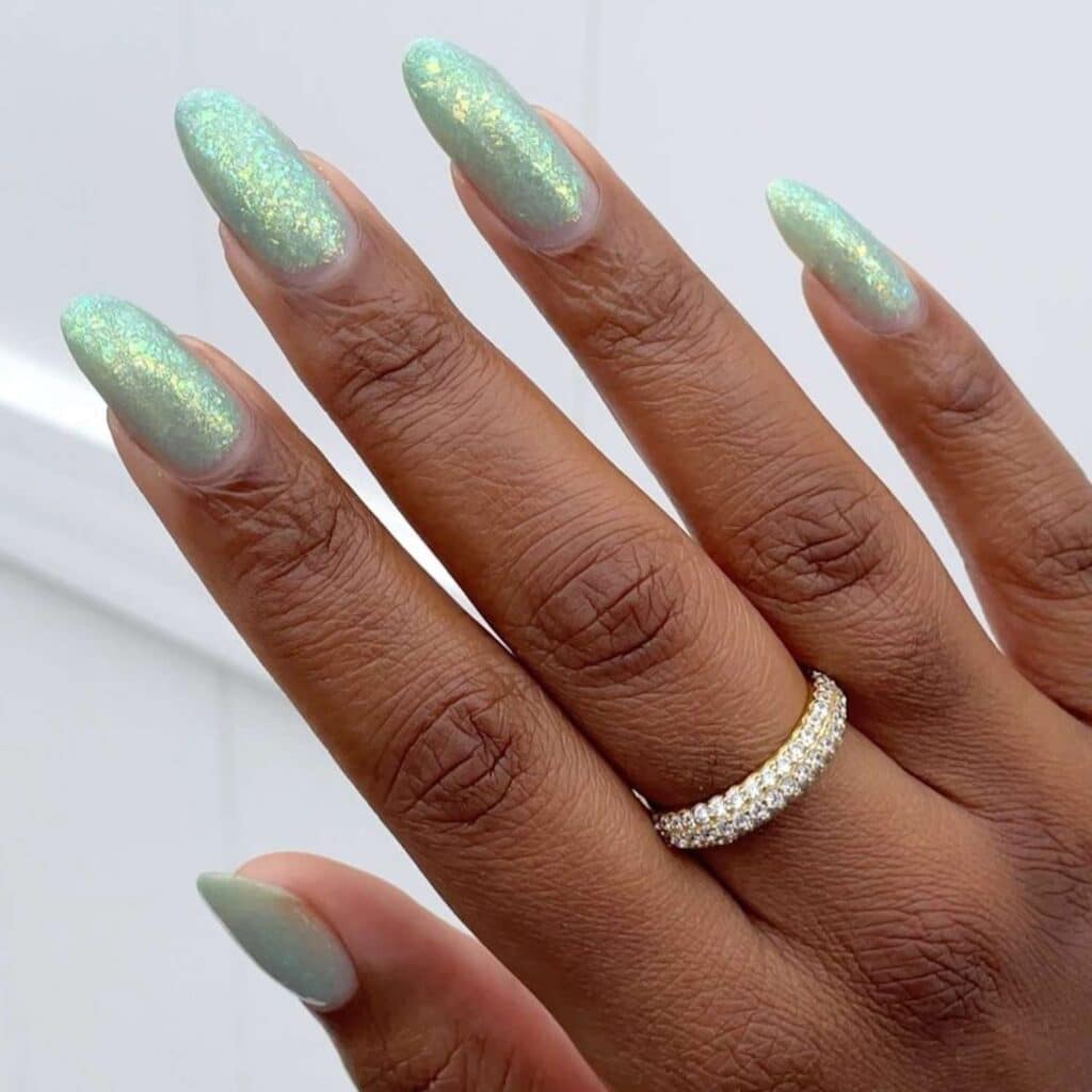 sparkly mint nails x sparkly mint nails x