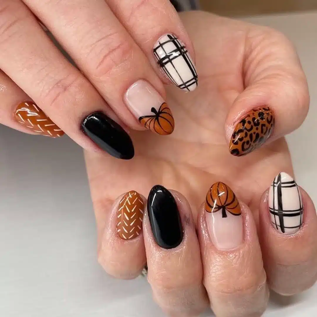 Pumpkin & Plaid Nails Pumpkin & Plaid Nails