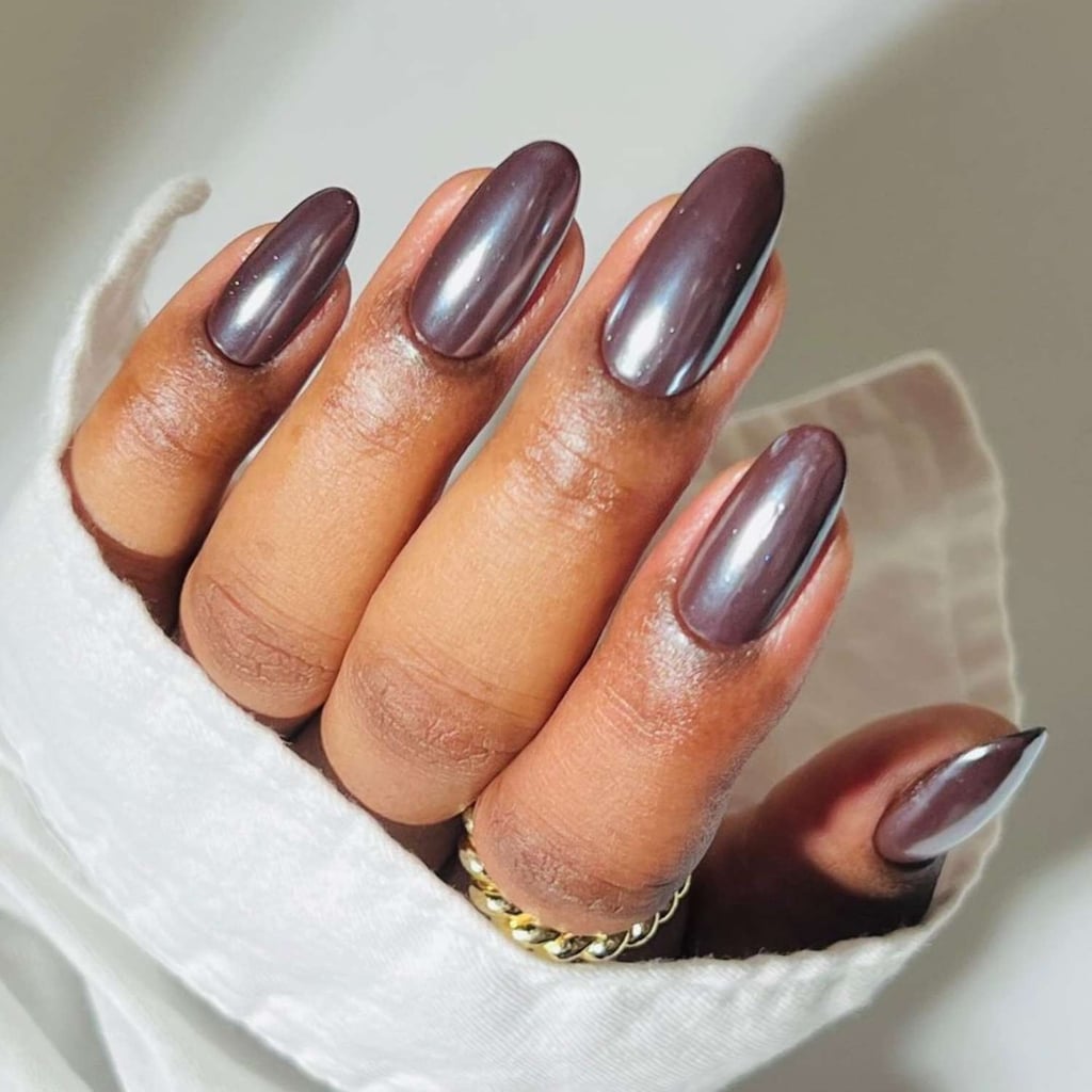 A view of chrome nails with metallic finish A view of chrome nails with metallic finish