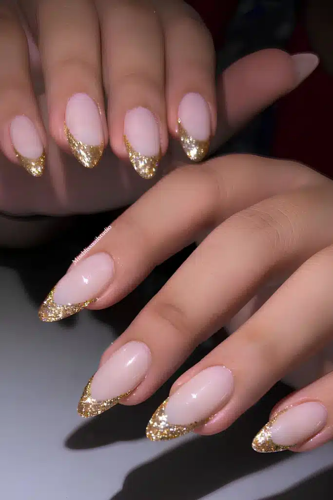A view of glitter tip nails A view of glitter tip nails