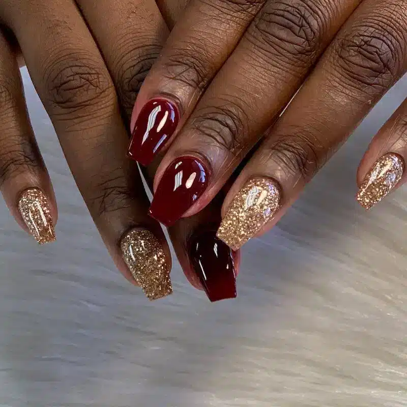 dark red and golden nails jpg dark red and golden nails jpg