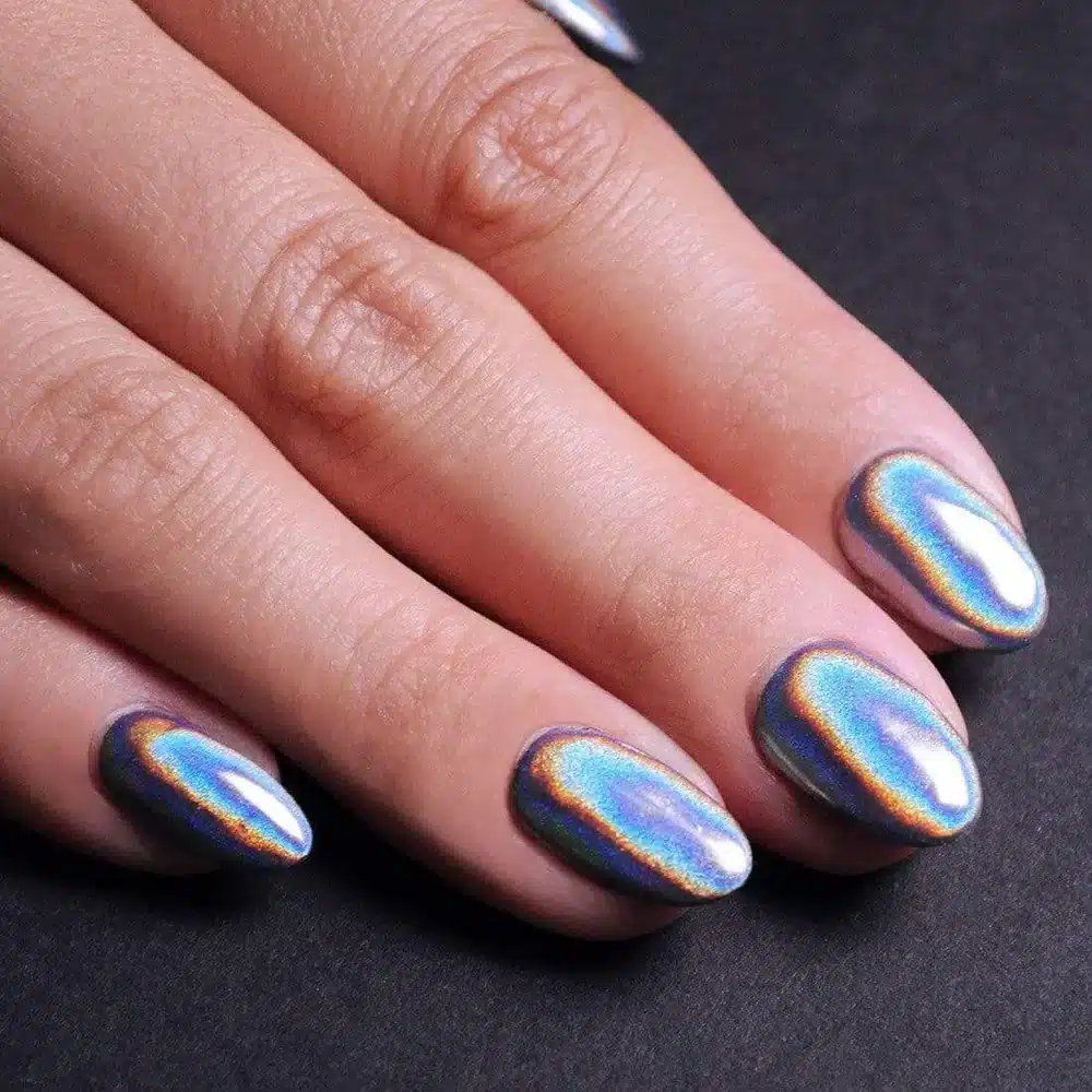 holographic nails close up holographic nails close up