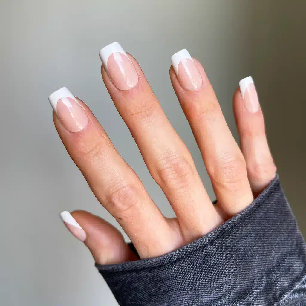 zoomed view of acrlic french tips zoomed view of acrlic french tips