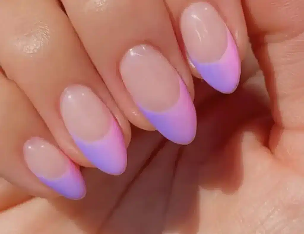 A view of lavender gradient nails A view of lavender gradient nails