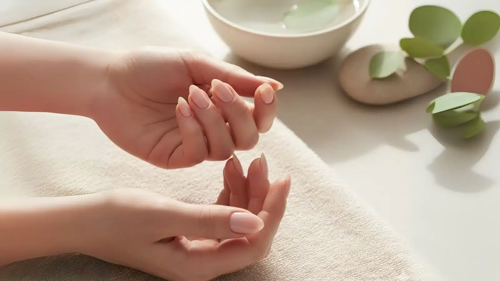 female hands with prepped nails female hands with prepped nails