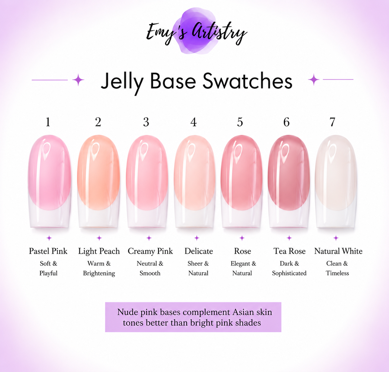 Jelly Base Colour Swatches 1–7